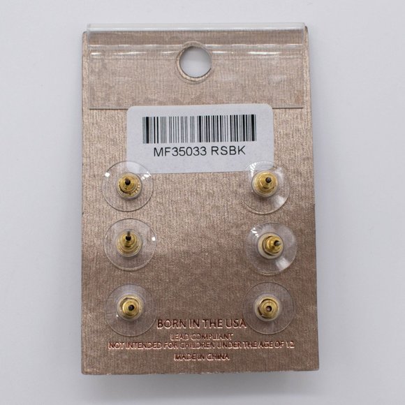 Mia Inspirations by Kim Min Sun Copper Tone with Black Stone Earrings - Picture 3 of 4